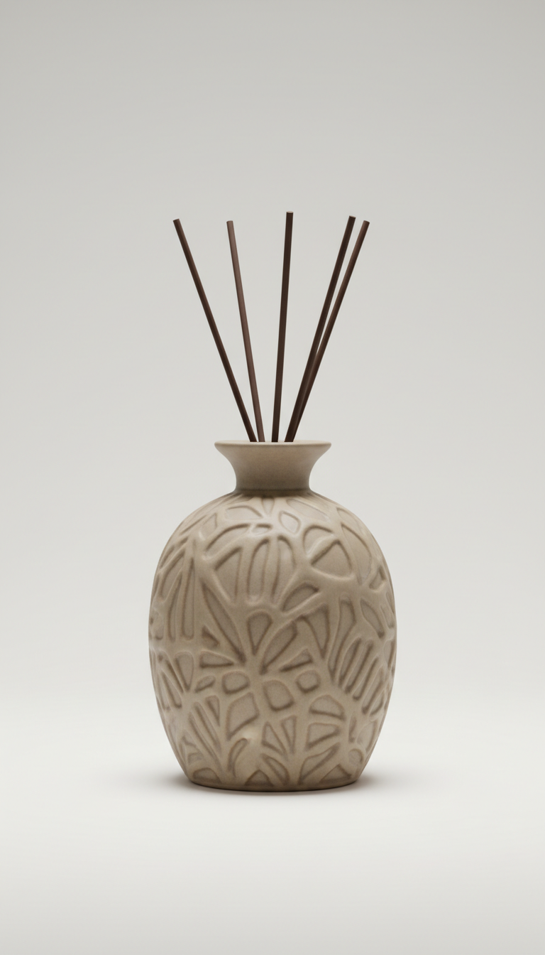 Matte ceramic reed diffuser minimalist vessel
