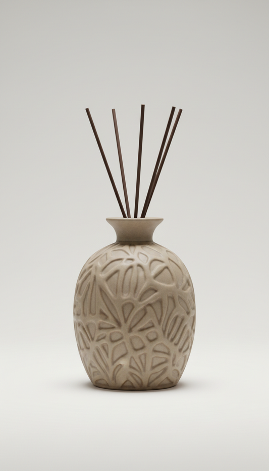 Matte ceramic reed diffuser minimalist vessel