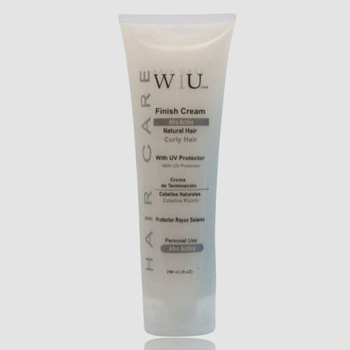 Afro Active Finish Cream bottle, WIU Line silicone-free curl definition cream for natural hair