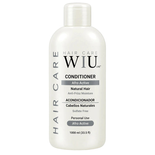 A 1000 ml bottle of WIU Line Hair Care Conditioner for natural hair, shown against a solid light gray background.