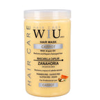 Sarise Cosmética Carrot Hair Mask in a yellow jar for strengthening and moisturizing damaged or color-treated hair.